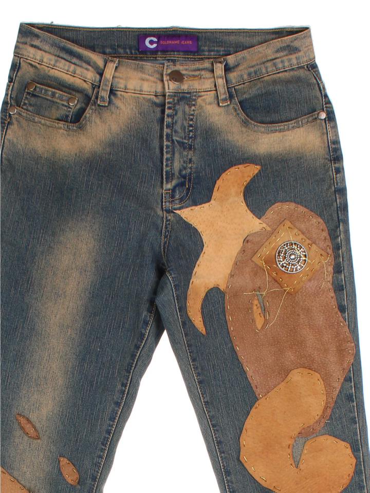 Y2K Patchwork Jeans (Size XS)