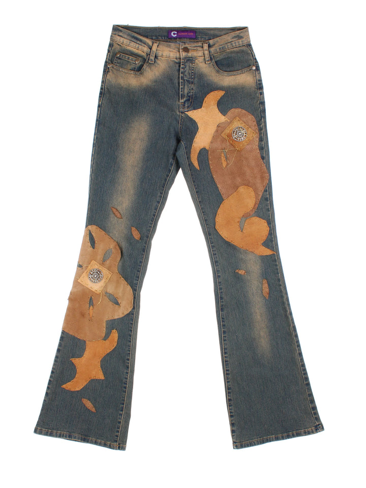 Y2K Patchwork Jeans (Size XS)
