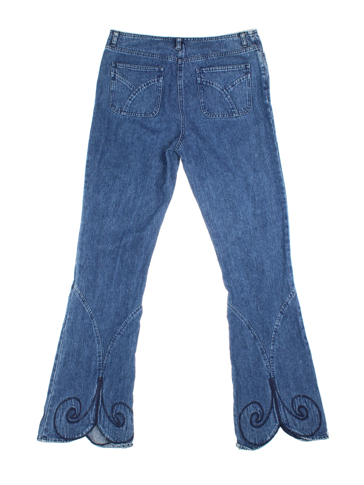 Y2K Scalloped Hem Jeans (Size L)