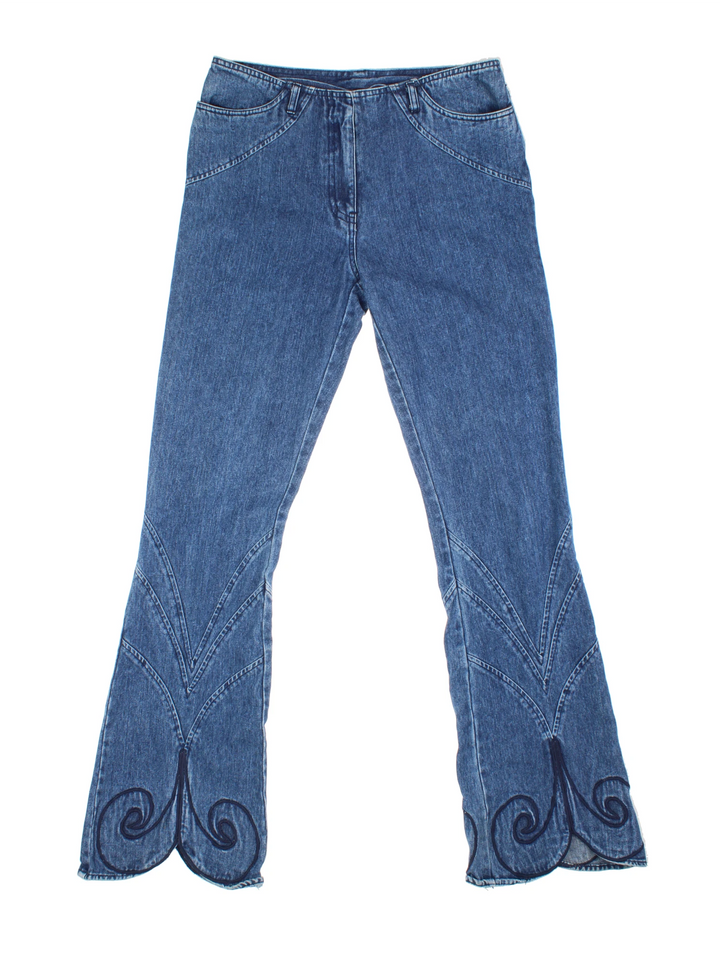 Y2K Scalloped Hem Jeans (Size L)