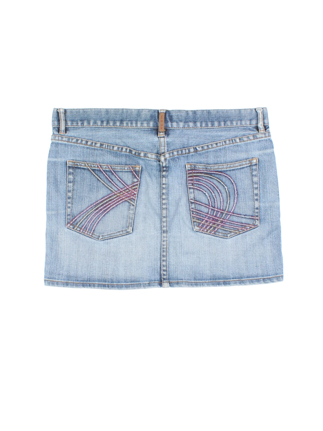 Y2K FCUK Denim Mini Skirt (Size XL)
