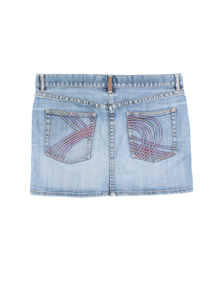 Y2K FCUK Denim Mini Skirt (Size XL)