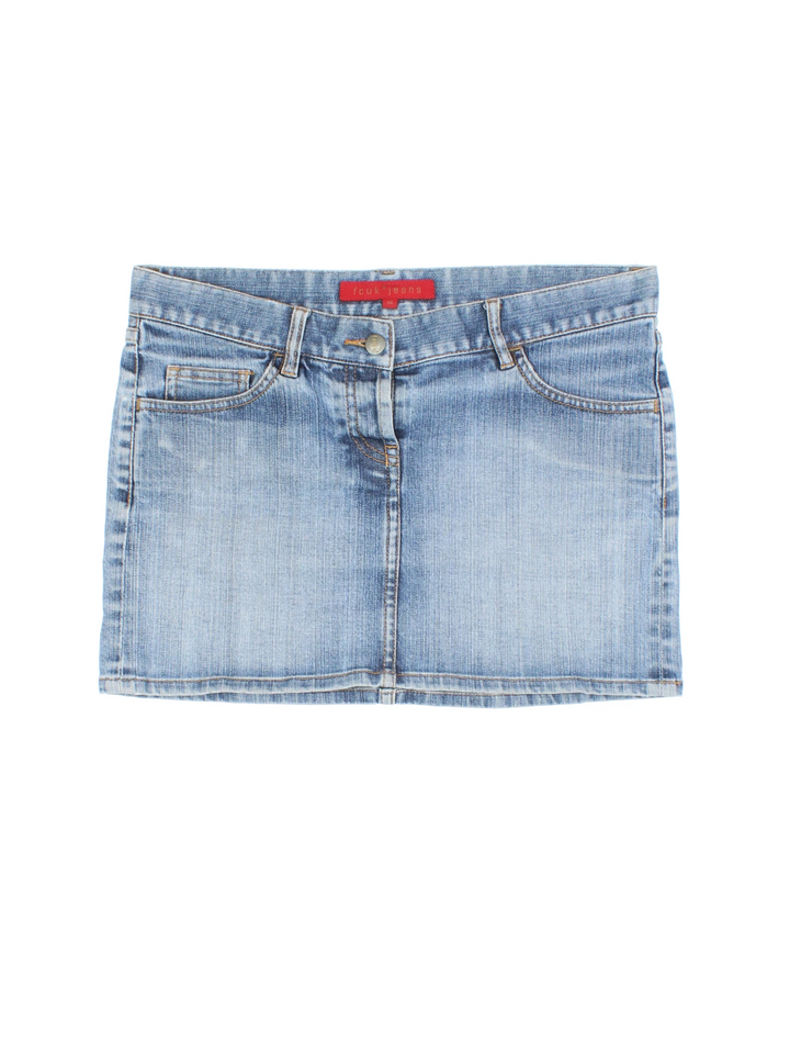 Y2K FCUK Denim Mini Skirt (Size XL)