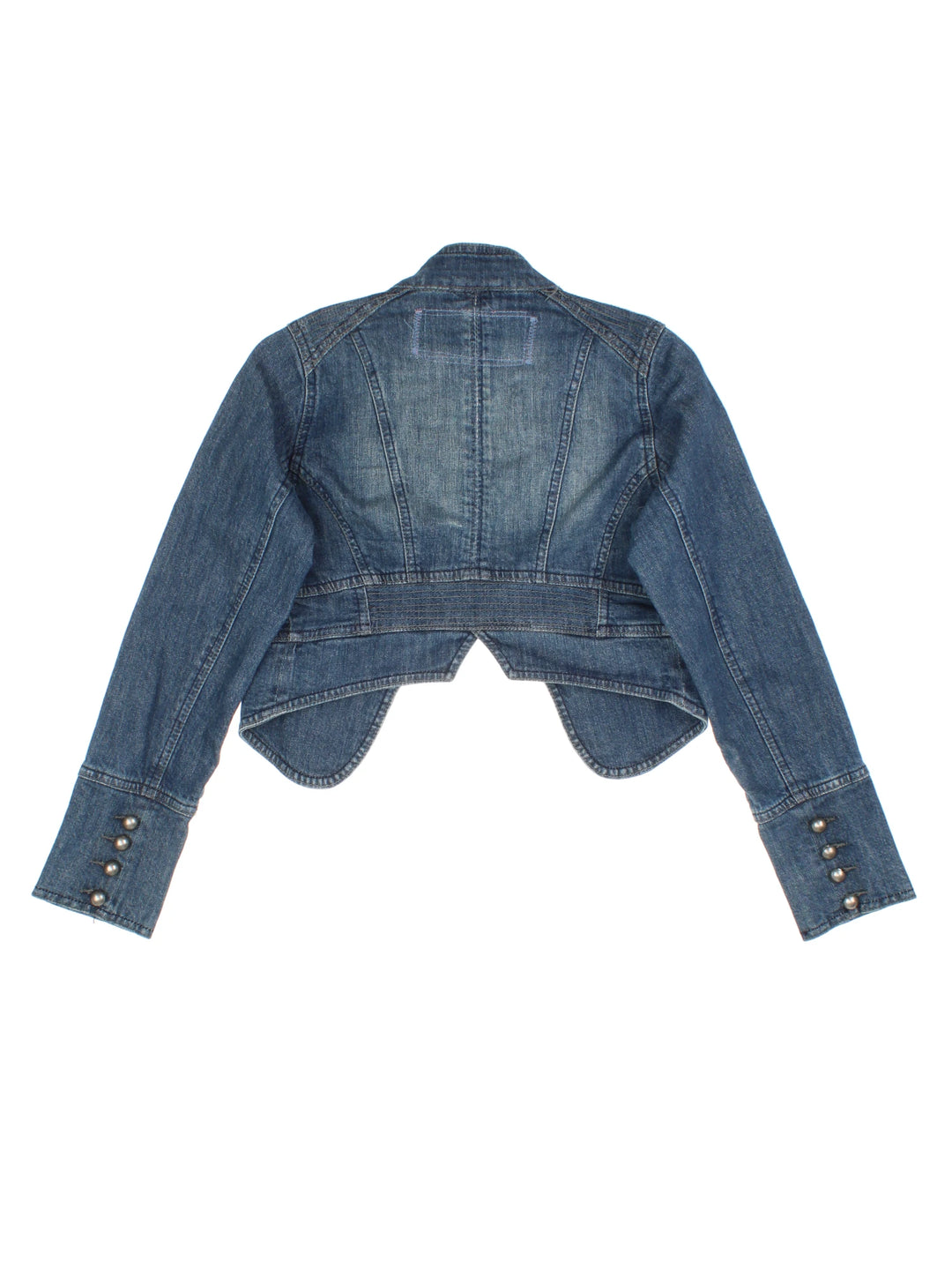 Y2K Denim Military Jacket (Size XXS)