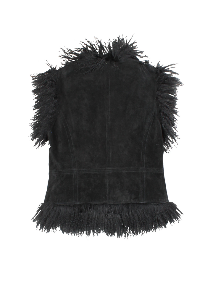 Y2K Suede Mongolian Gilet (Size XS)