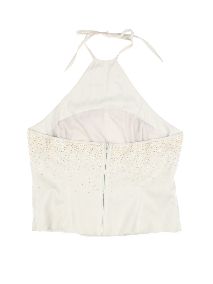 Y2K Embellished Crop Top (Size S)