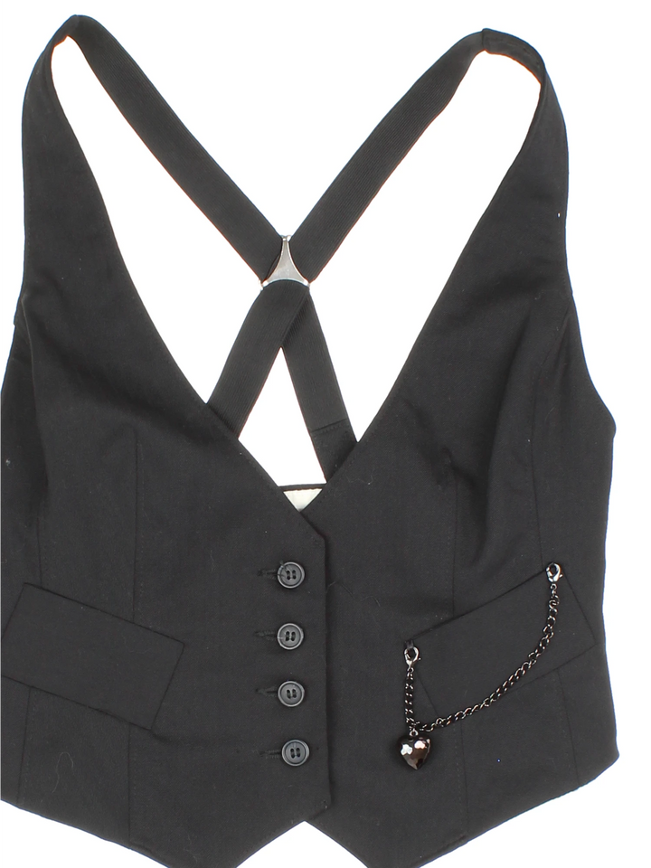 Y2K Cropped Waistcoat (Size XXS)