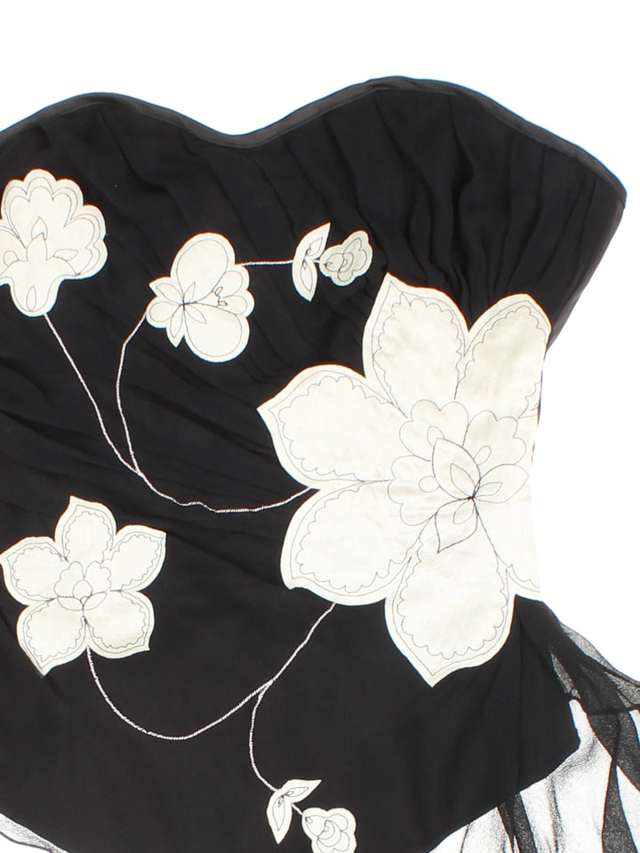 Y2K Kookai Sheer Floral Corset Top (Size XXS)