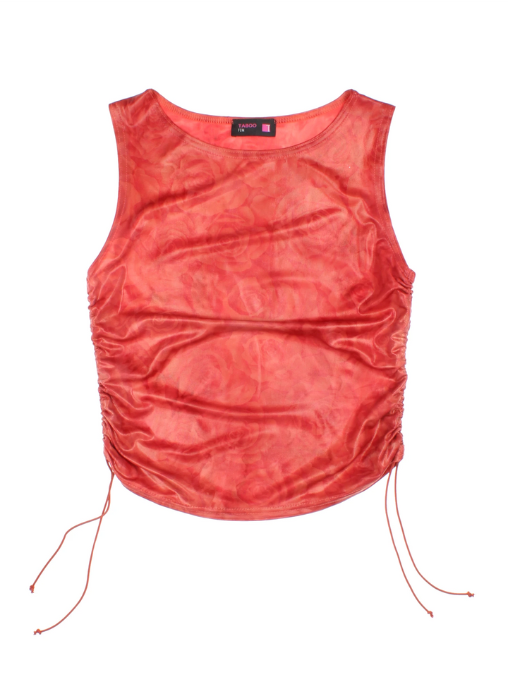 Y2K Ruched Tie Side Top (Size XXS)