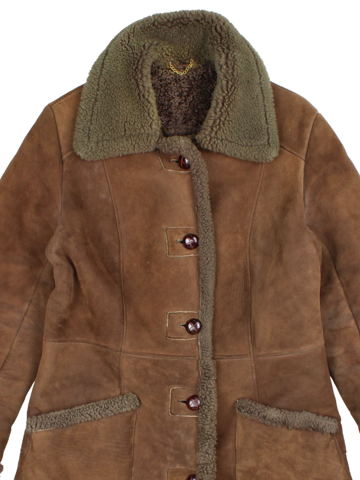 70's Suede Shearling Coat (Size M)