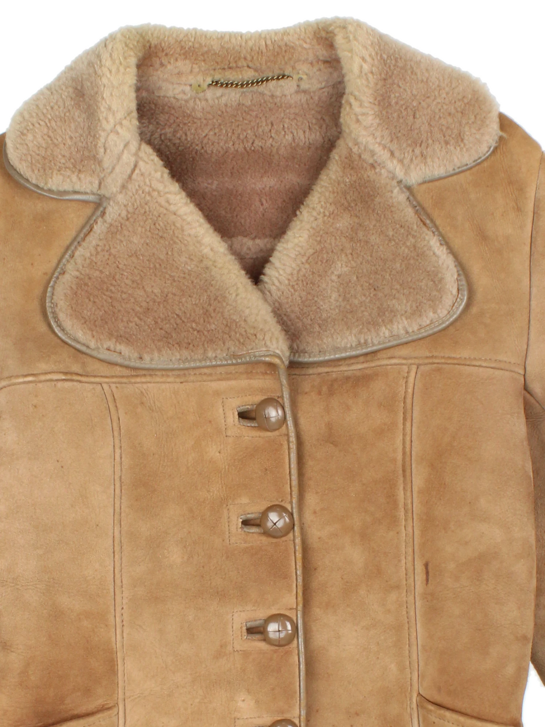 70's Suede Shearling Coat (Size S)