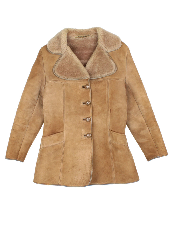 70's Suede Shearling Coat (Size S)