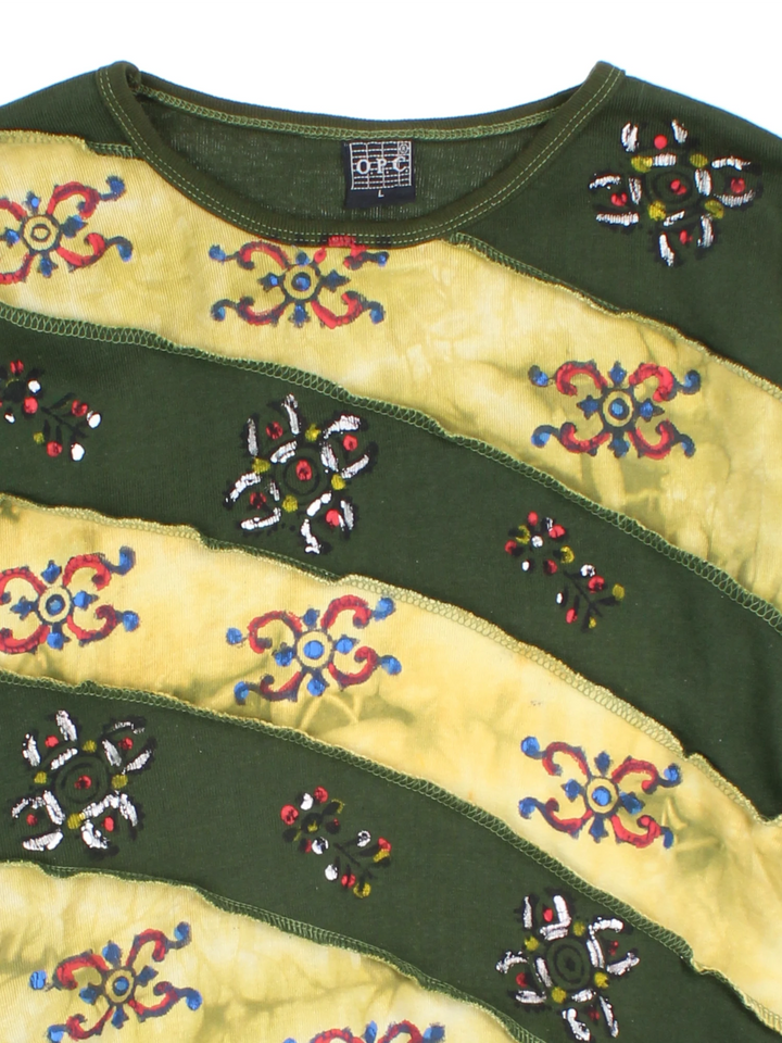 Y2K Asymmetric Stripe Top (Size XXS)