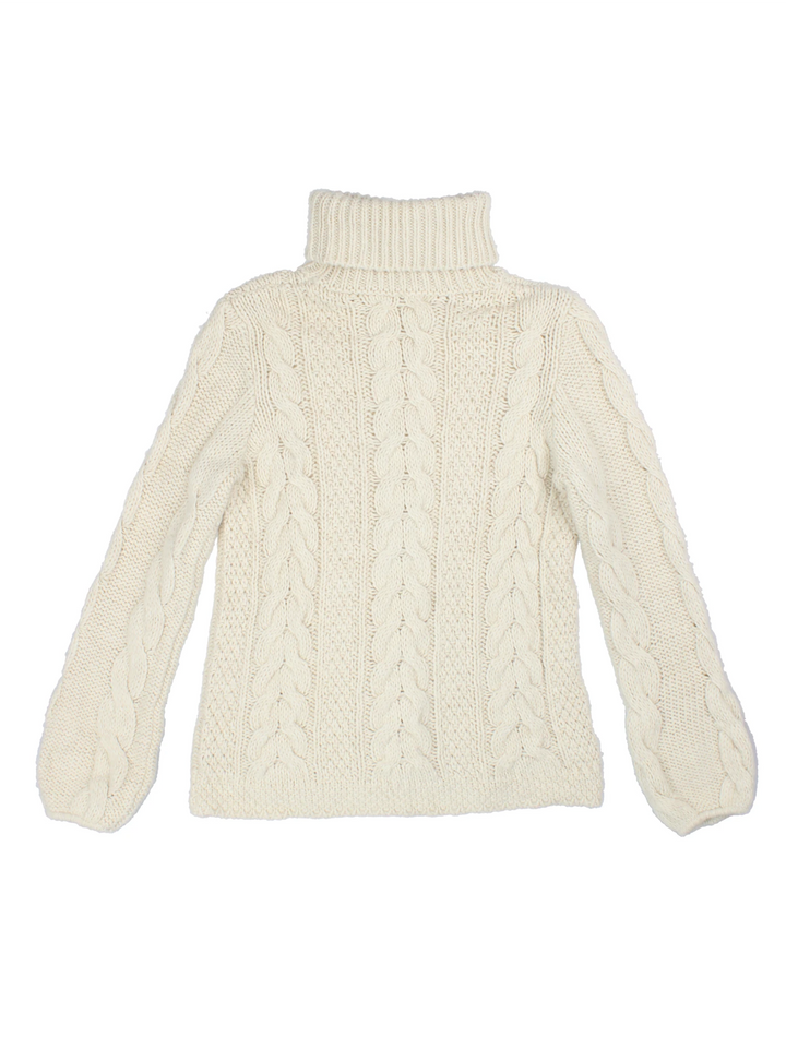 Vintage Cable Knit Roll Neck Jumper (Size M)