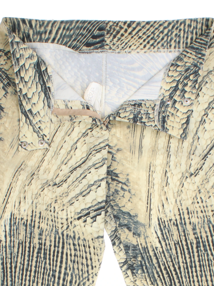 Y2k Printed Flared Trousers (Size XL)