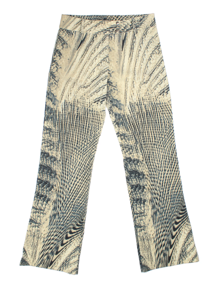 Y2k Printed Flared Trousers (Size XL)