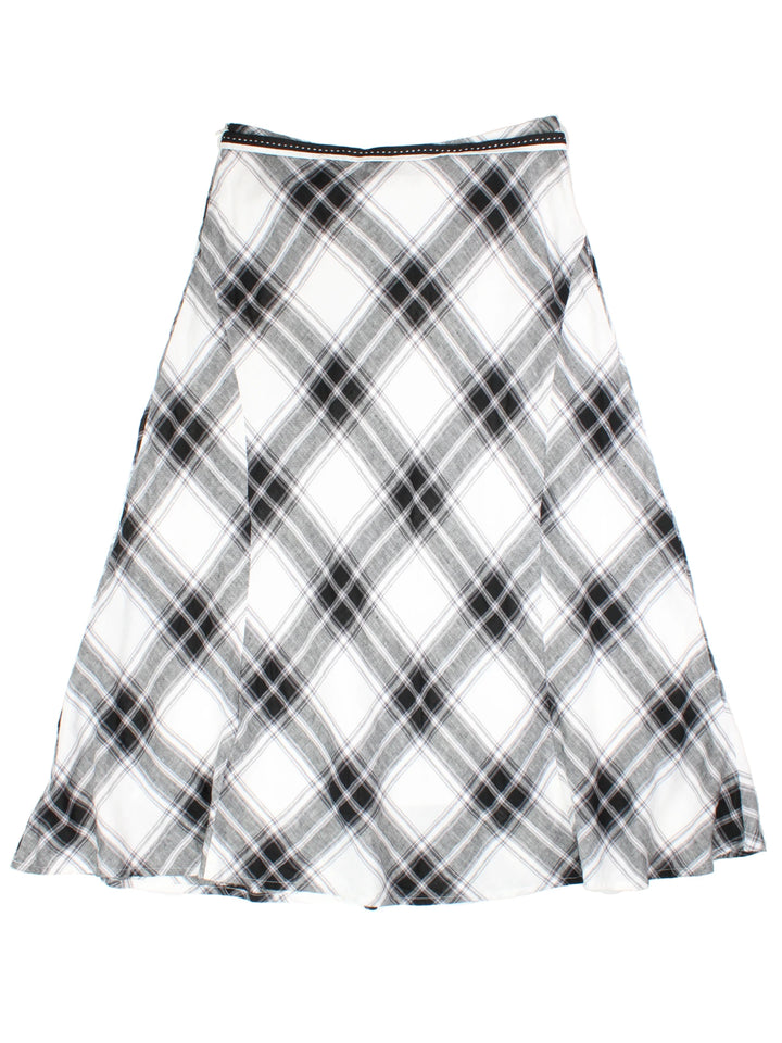 Y2K Checked Midi Skirt (Size XL)