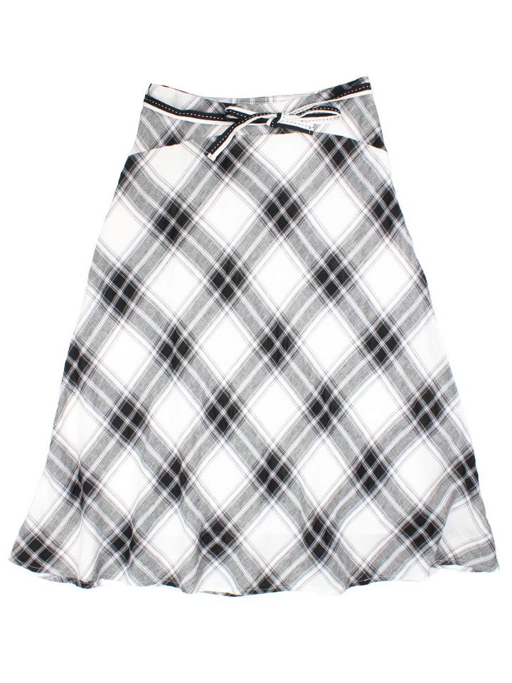 Y2K Checked Midi Skirt (Size XL)