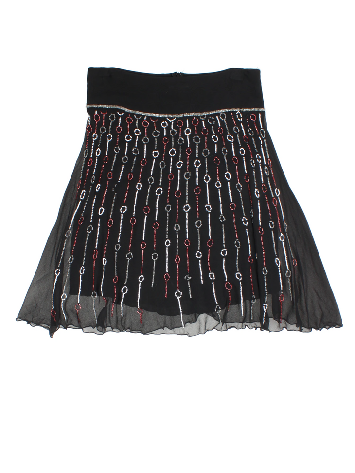Y2K Beaded Mini Skirt (Size M)