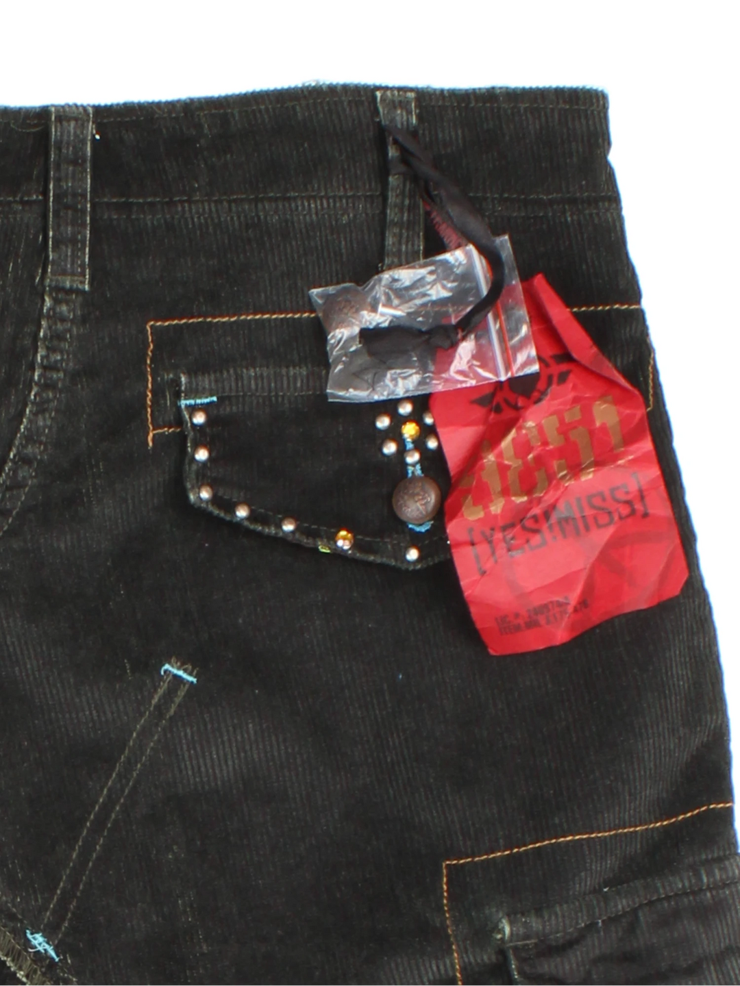 Y2K Embellished Cord Midi Skirt (Size M)