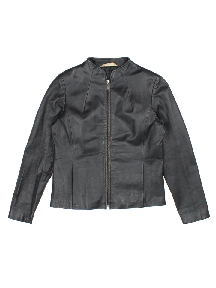 90's Leather Jacket (Size S)