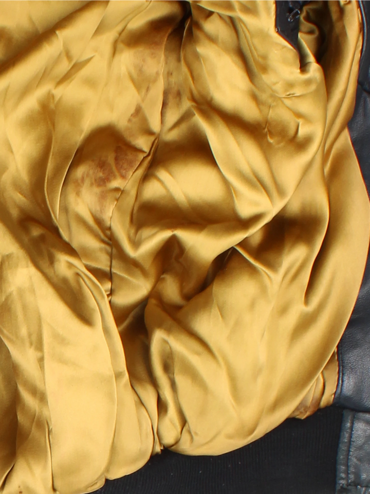 Vintage Leather Bomber Jacket (Size L)