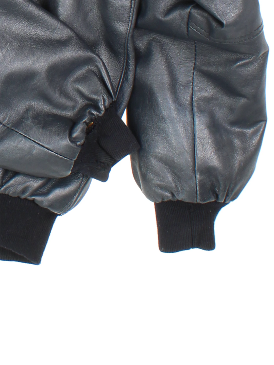 Vintage Leather Bomber Jacket (Size L)