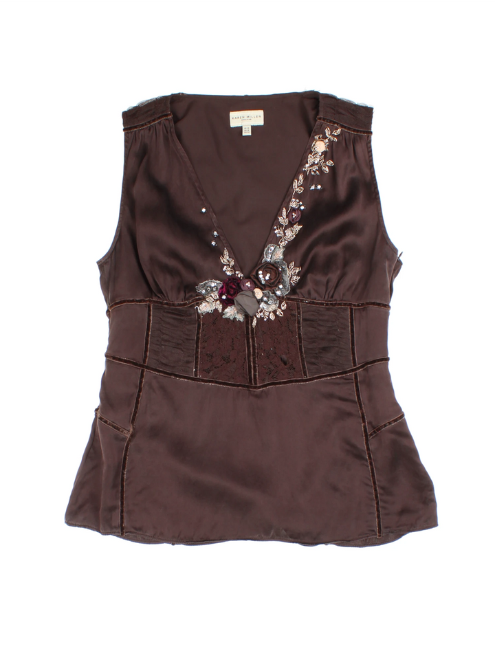 Y2K Karen Millen Embellished Top (Size M)