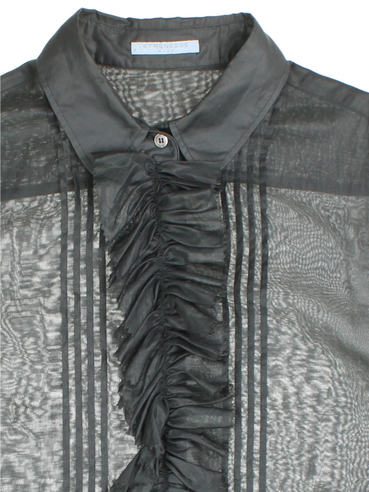 90's Sheer Ruffle Blouse (Size M)