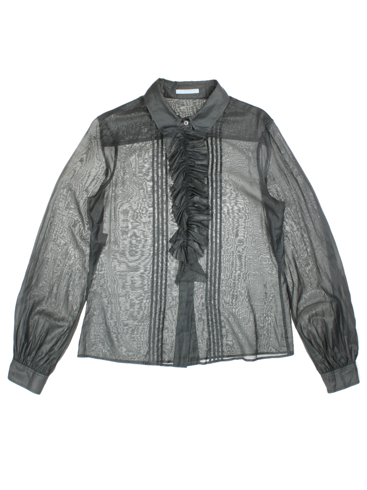 90's Sheer Ruffle Blouse (Size M)