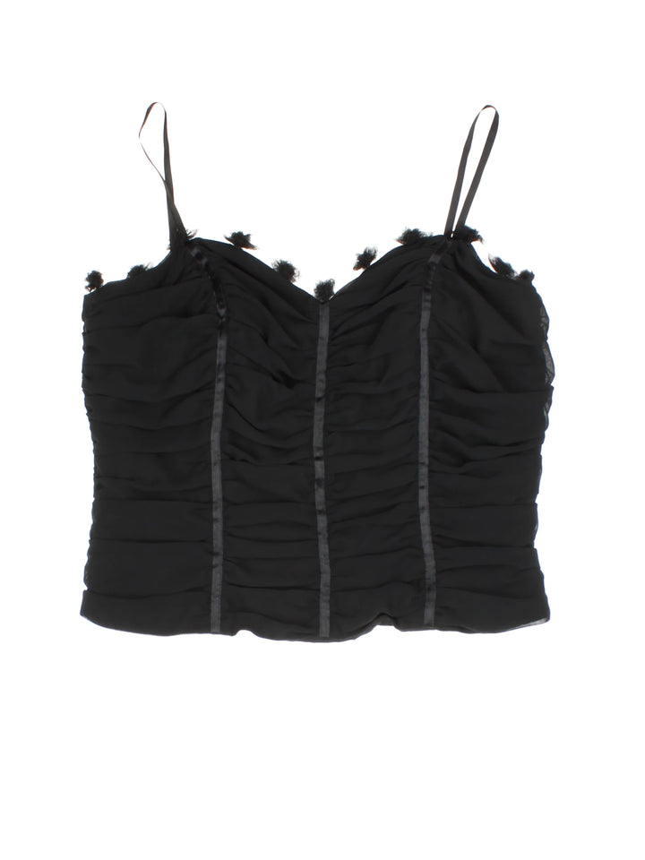 Y2K Ruched Corset Top (Size XXS)