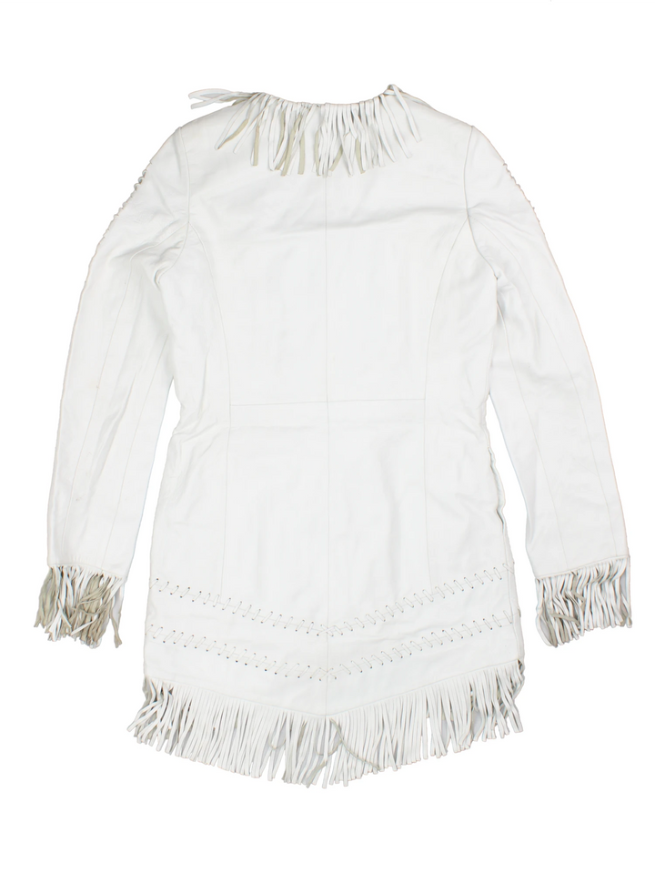 Vintage Western Fringed Leather Jacket (Size XS)