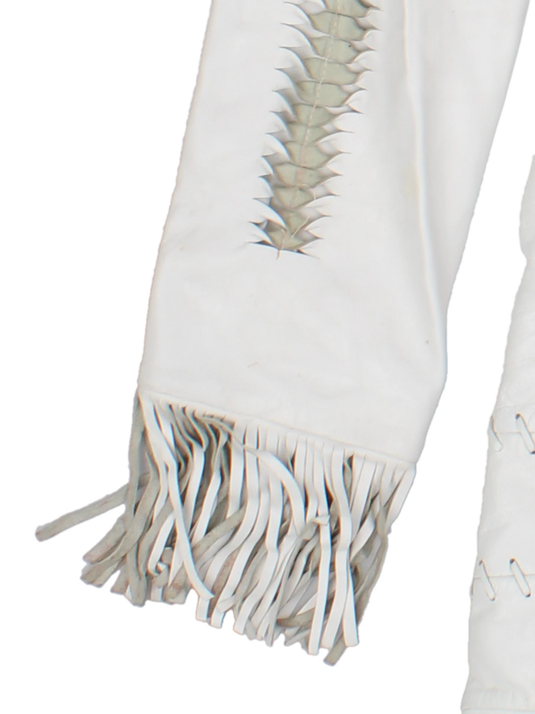 Vintage Western Fringed Leather Jacket (Size XS)