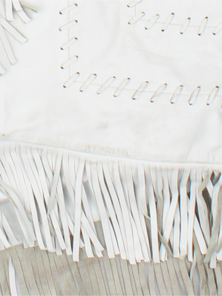 Vintage Western Fringed Leather Jacket (Size XS)