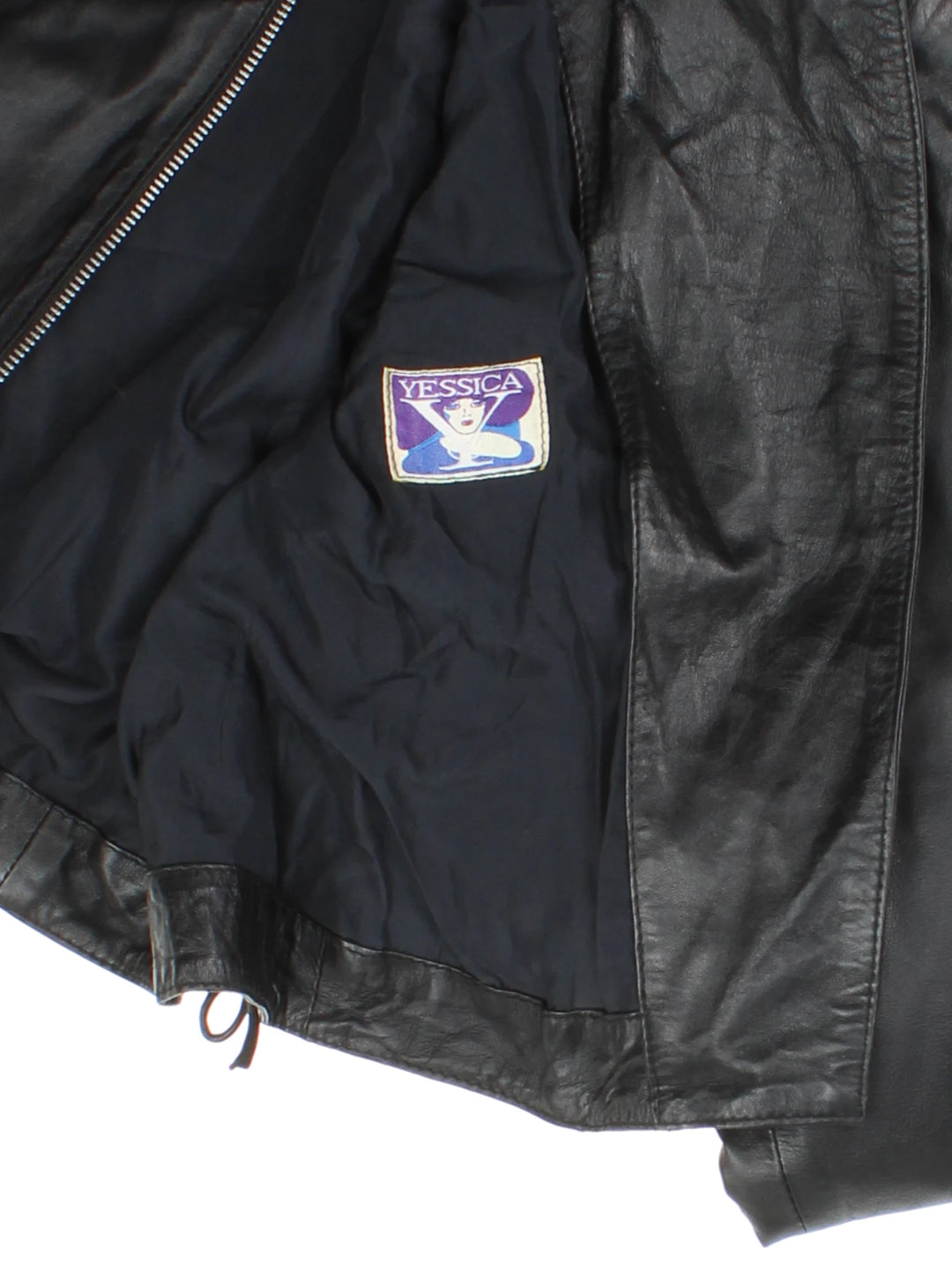 Vintage Studded Leather Biker Jacket (Size XXS)