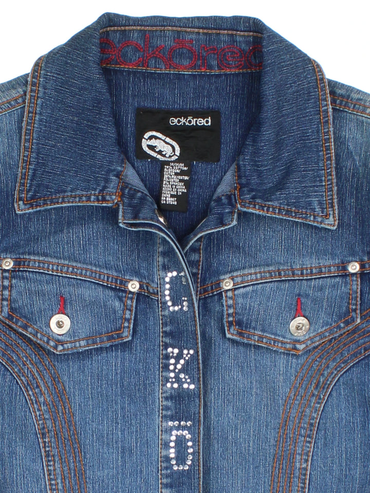 Y2K Eckored Denim Jacket (Size XS)