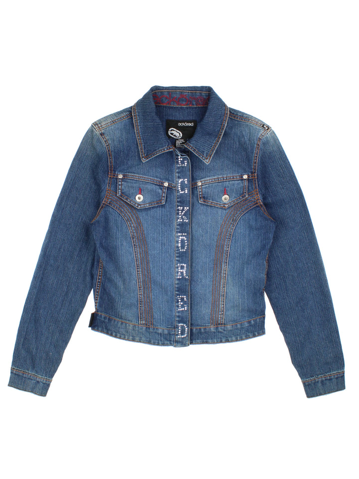 Y2K Eckored Denim Jacket (Size XS)
