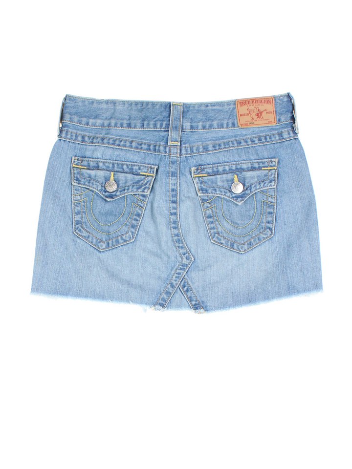 Y2K True Religion Denim Mini Skirt (Size L)