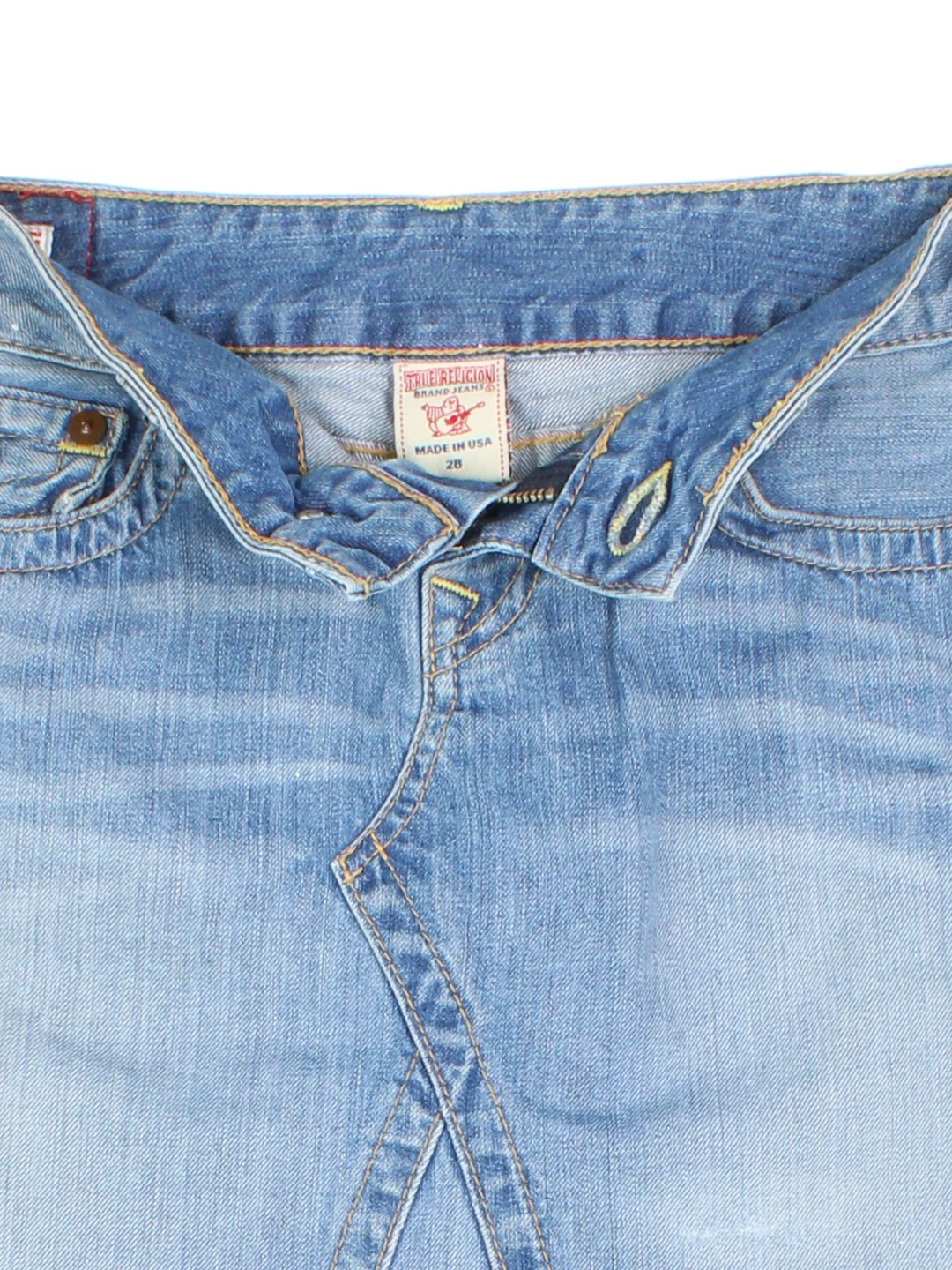 Y2K True Religion Denim Mini Skirt (Size L)