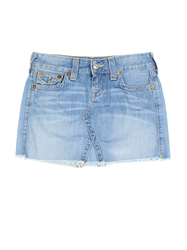 Y2K True Religion Denim Mini Skirt (Size L)