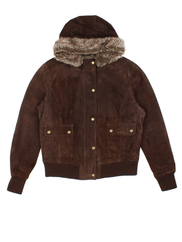 Vintage Suede Bomber Jacket (Size L)