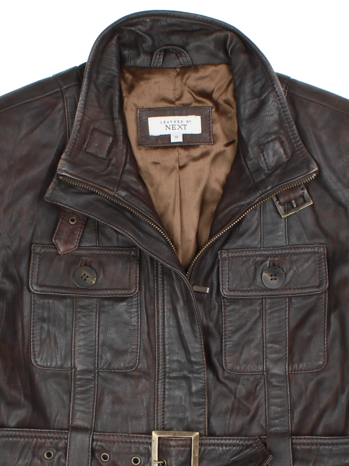 Vintage Leather Utility Jacket (Size XXS)