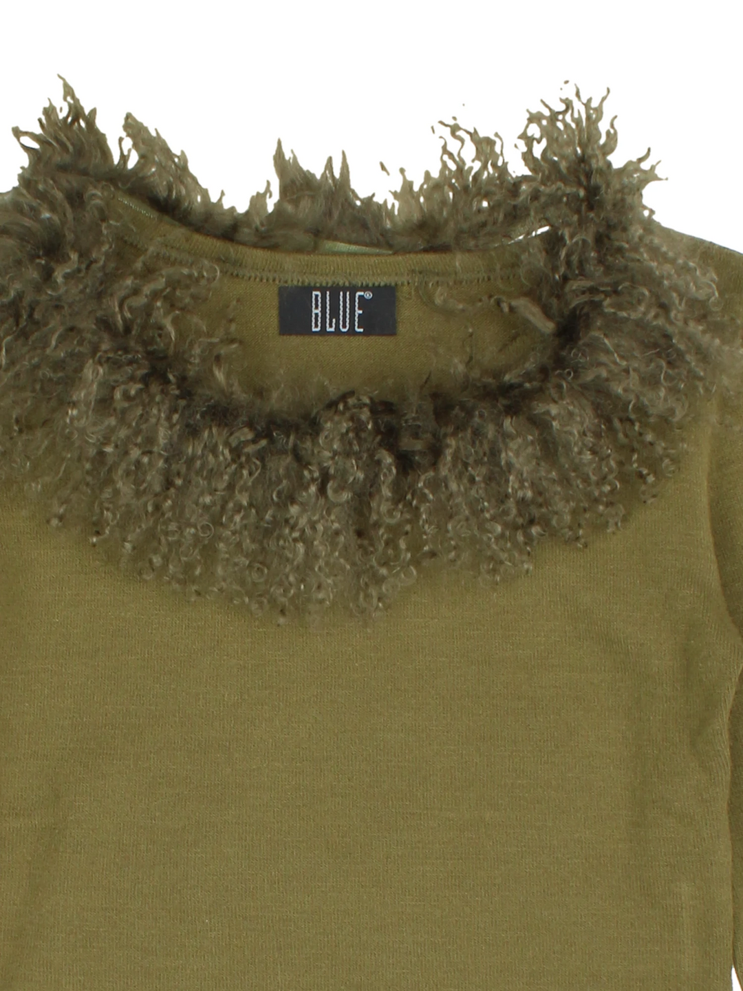 Long Sleeve Mongolian Fur Top (Size XXS)