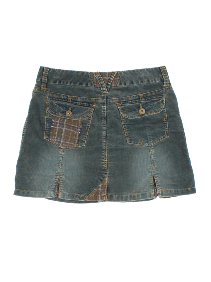 Y2K Cord Mini Skirt (Size L)