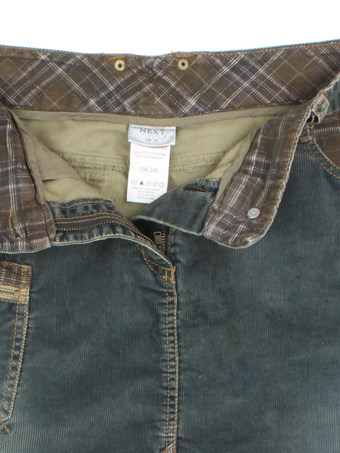 Y2K Cord Mini Skirt (Size L)