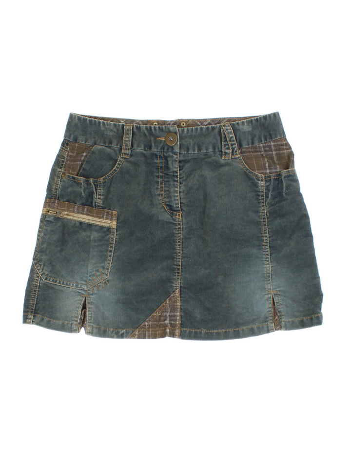 Y2K Cord Mini Skirt (Size L)