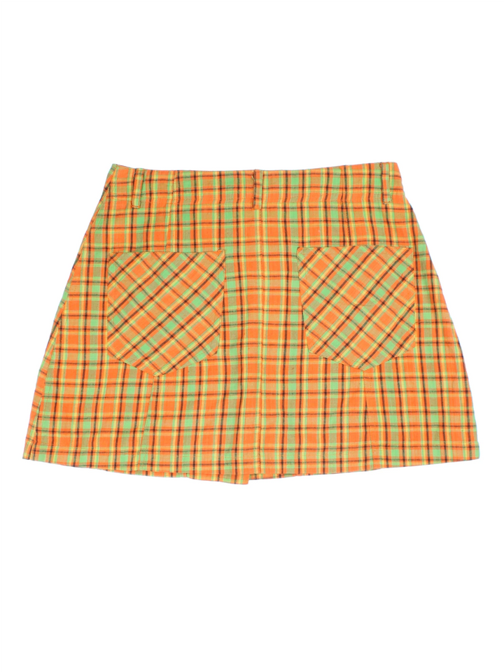 Y2K Checked Mini Skirt (Size L)