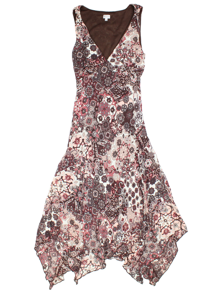 Y2K Handkerchief Hem Midi Dress (Size XXS)