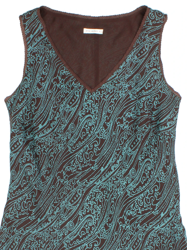 Y2K Paisley Midi Dress (Size M)