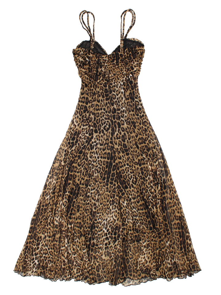 Vintage Leopard Print Maxi Dress (Size XXS)